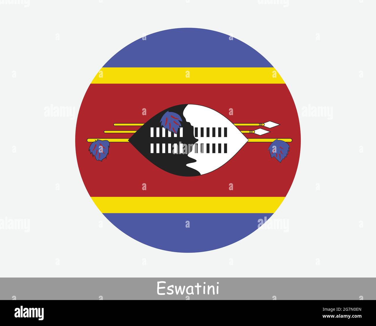Eswatini Runde Kreis Flagge. Swasiland – Symbol Für Kreisförmige Schaltfläche. EPS-Vektor Stock Vektor