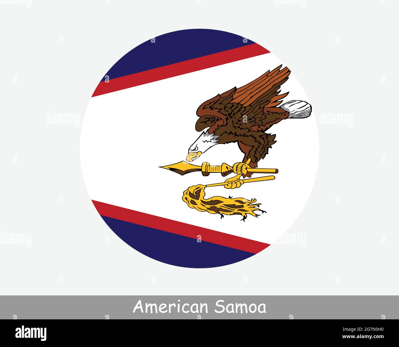 Amerikanische Samoa Runde Kreisflagge. American Samoan Kreisförmiges Banner-Symbol. EPS-Vektor Stock Vektor