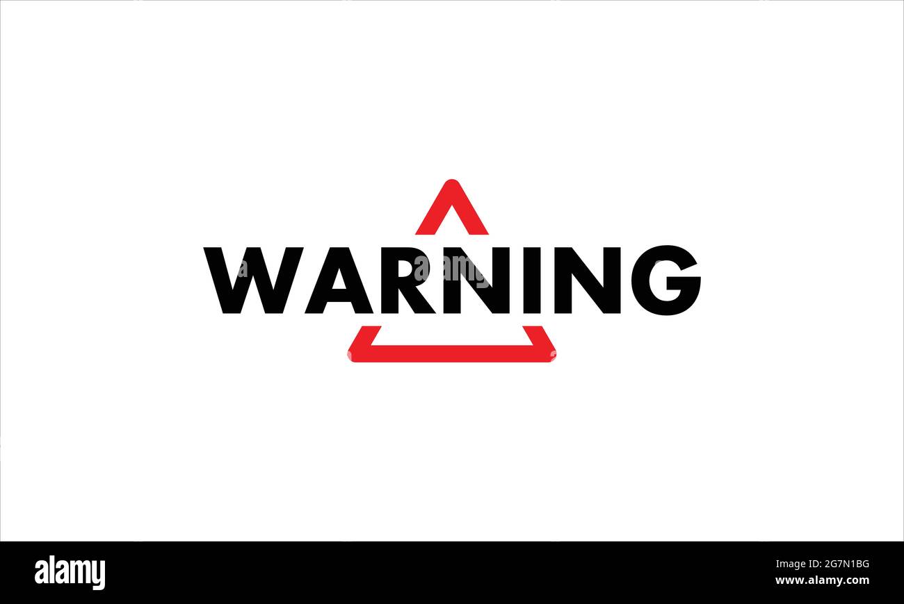 Warnschild typografische Symbol Vorlage Symbol Logo Design Vektor Illustration Stock Vektor