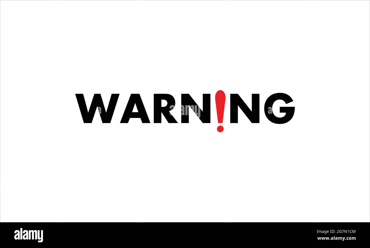 Warnschild typografische Symbol Vorlage Symbol Logo Design Vektor Illustration Stock Vektor