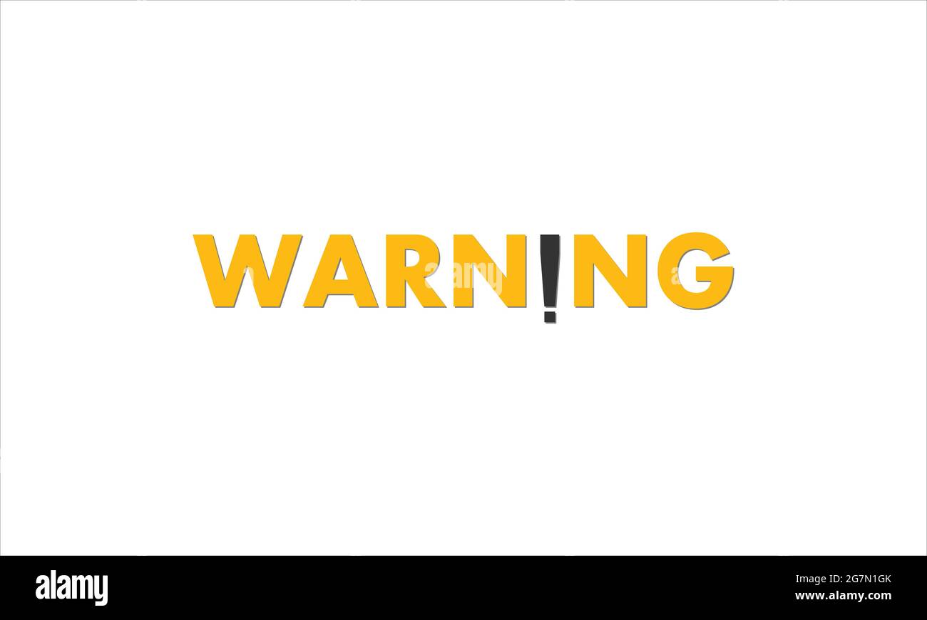 Gelbe Warnung Typografie Symbol Logo Design Vektor Illustration Stock Vektor