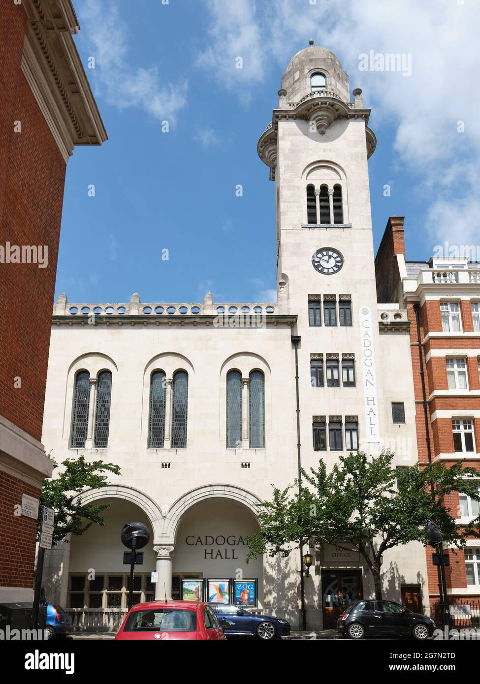 Fassade der Cadogan Hall. Heimat des Royal Philharmonic Orchestra. Stockfoto