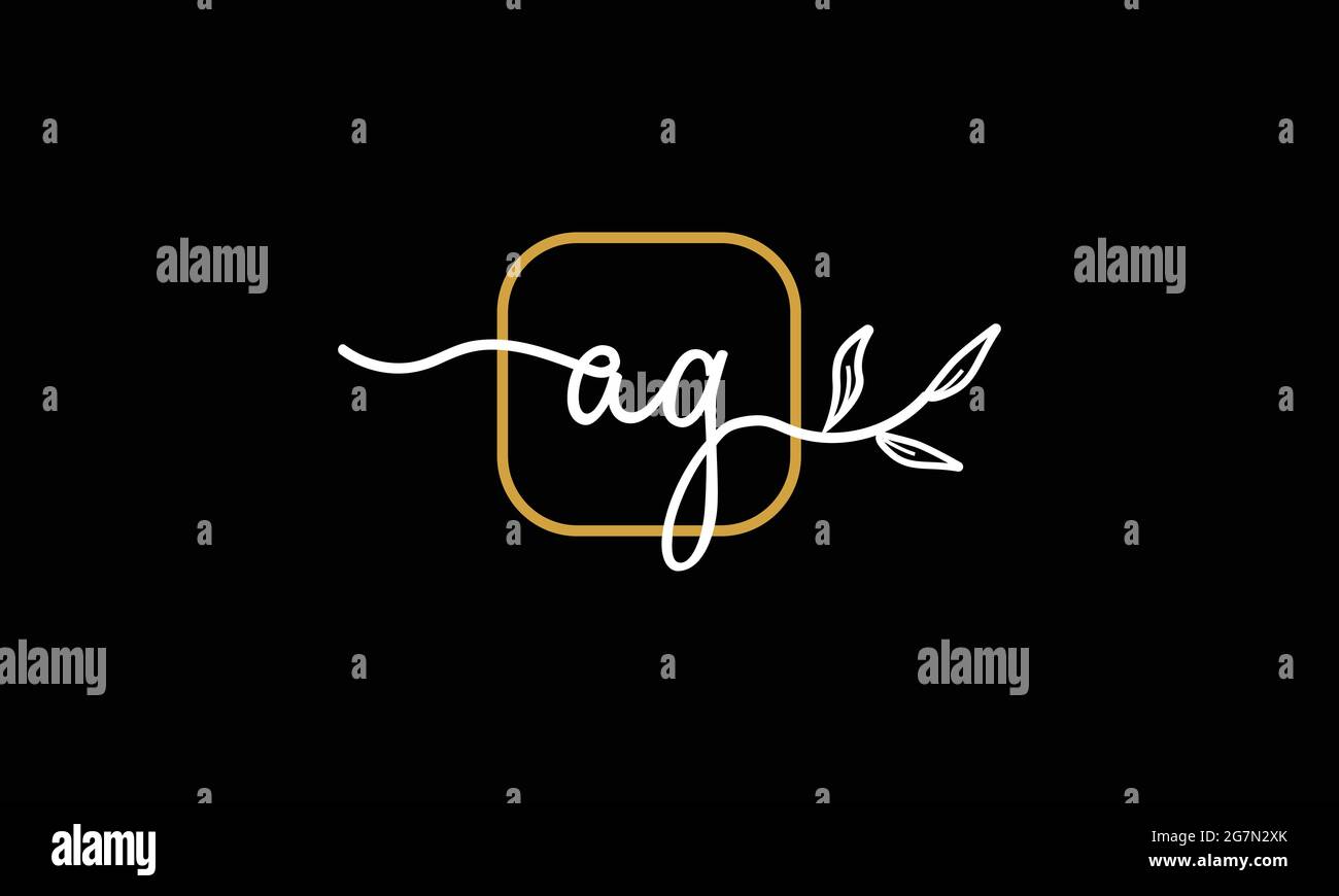 Initial Letters AG und GA Handschrift floral Boho botanischen Monogramm Logo Vektor-Symbol minimalistisches Design Stock Vektor