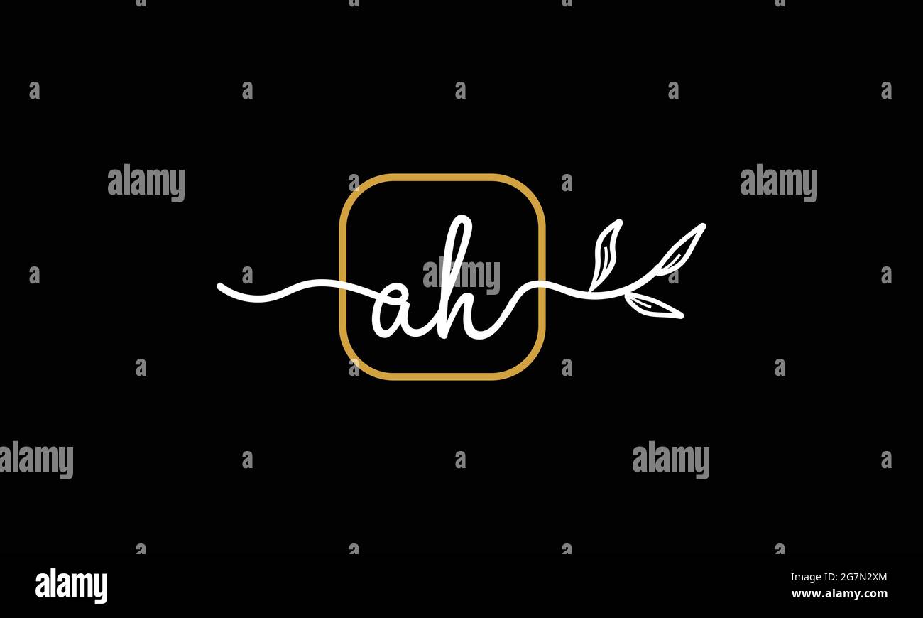 Anfangsbuchstaben AH und HA Handschrift floral Boho botanischen Monogramm Logo Vektor-Symbol minimalistisches Design Stock Vektor