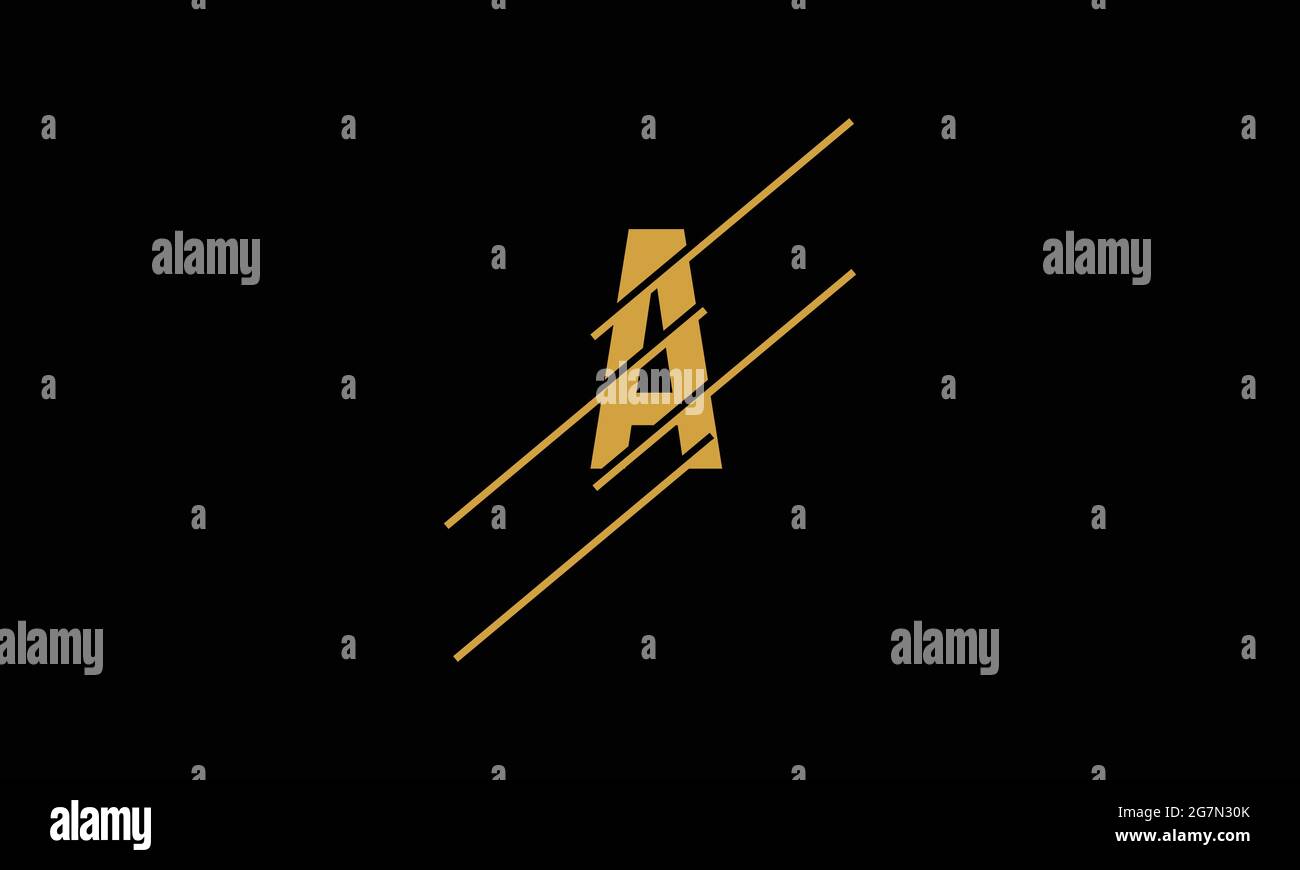 Buchstabe EIN Technologie-Logo mit diagonalen Linien für schnelles Tech-Konzept in minimalistischem flachem Design Stock Vektor