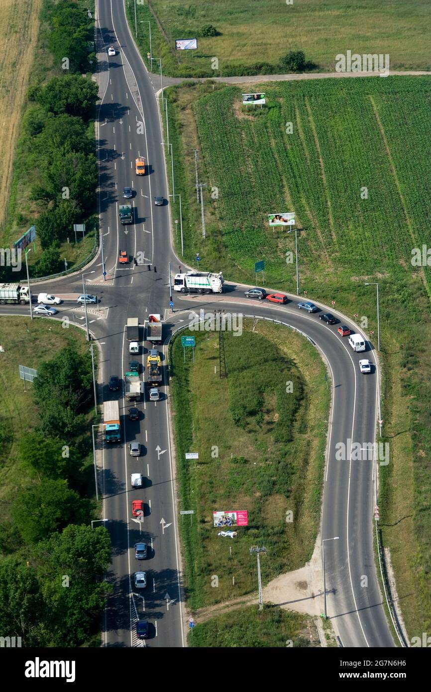 Autobahn aus der Luft Stockfoto