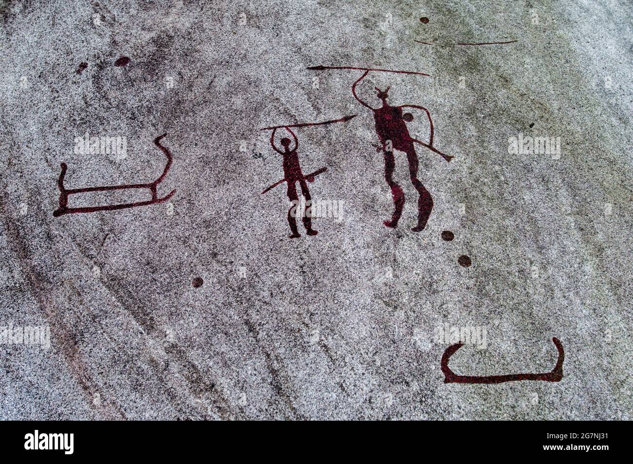 Prähistorische Felszeichnungen, Bronzezeit Stockfoto