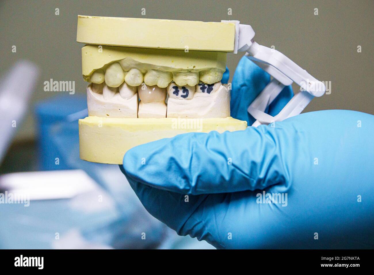 Miami Beach Florida Zahnarztpraxis Prüfungsraum Eindruck hinterlassen Stockfoto