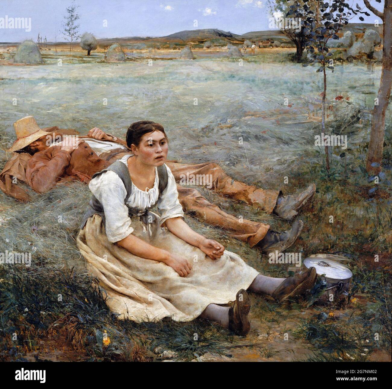 Heuernte von Jules Bastien-Lepage (1848-1884), Öl auf Leinwand, 1877 Stockfoto