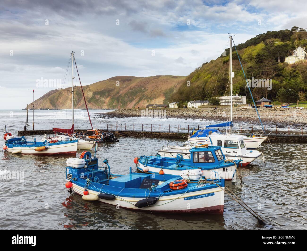 Lynmouth Hafen bei Flut, North Devon, England, Großbritannien Stockfoto