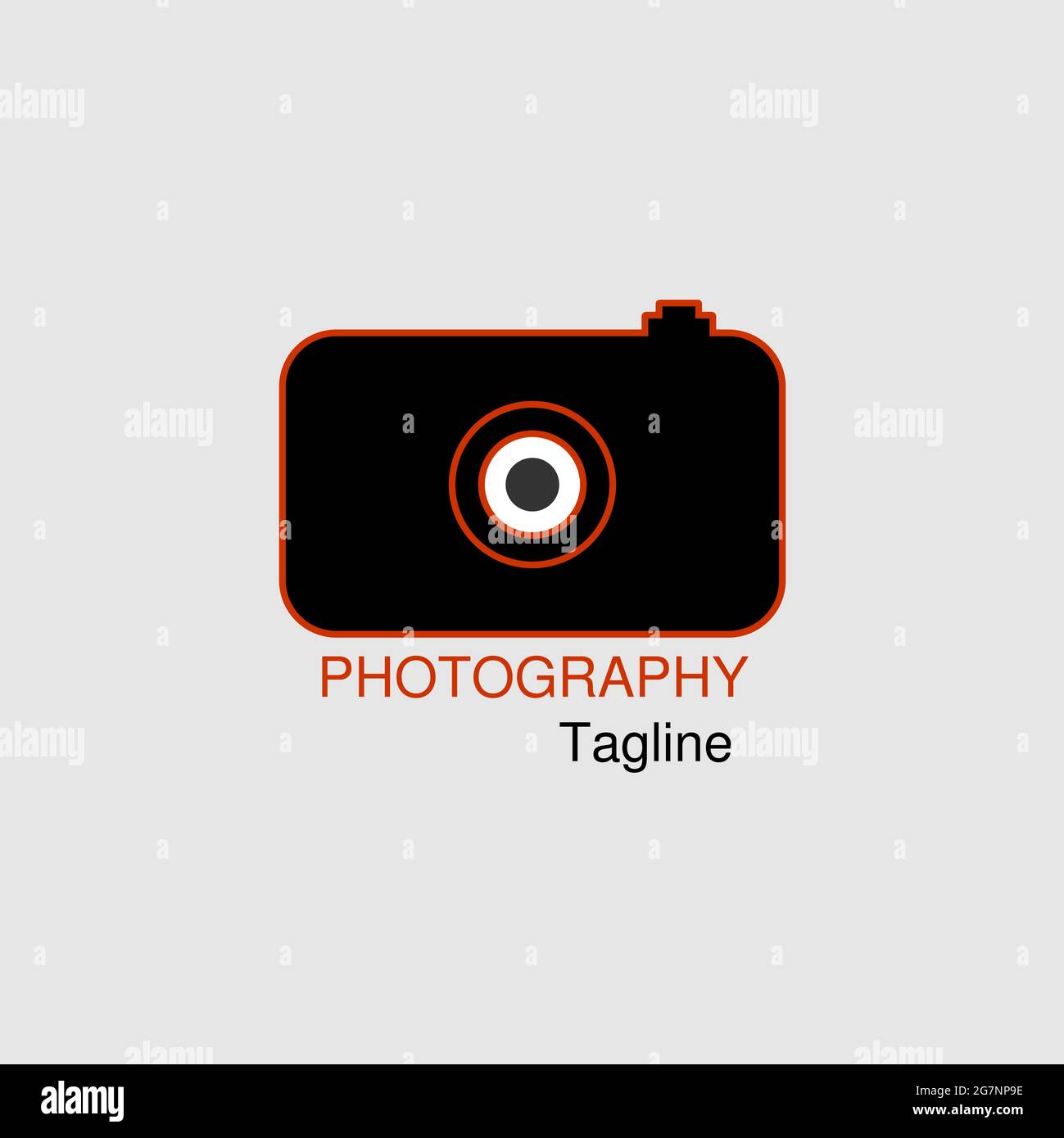 Fotografie Logo, Emblem, Kamera-Logo, modernes Logo, Fotograf, Makrofotografie, Mikrofotografie, Videokamera, Logo-Design, modernisiert, modernes Design Stock Vektor