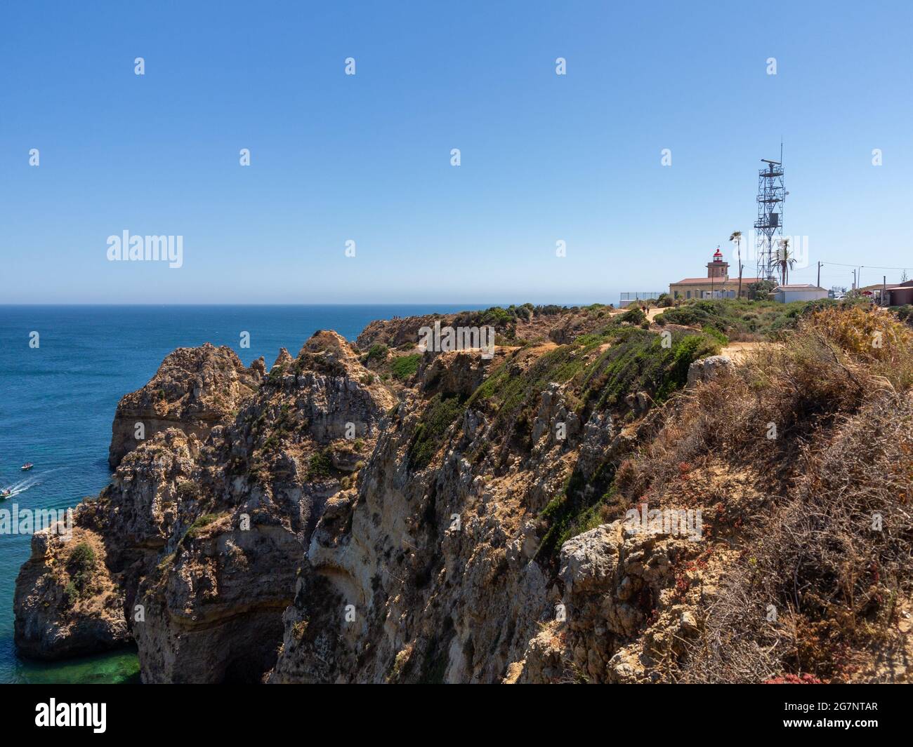 Panoramablick, Ponta da Piedade bei Lagos an der Algarve, Portugal Stockfoto