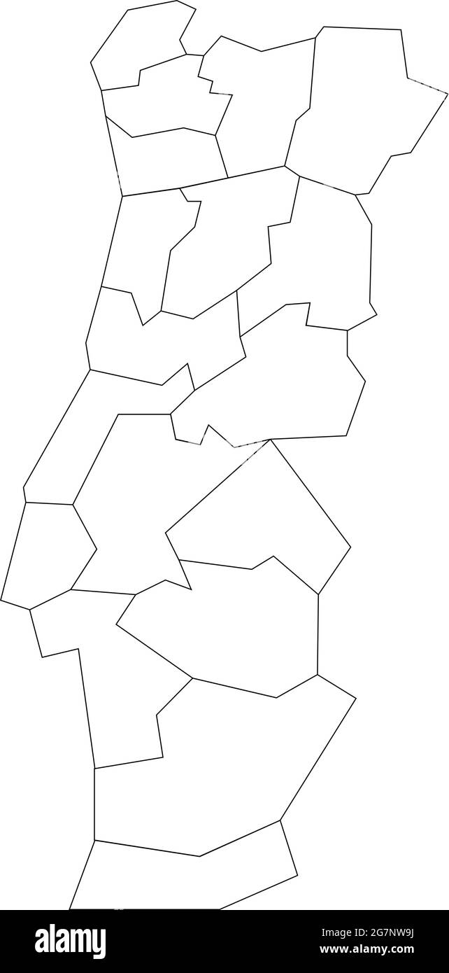 Vektorkarte von Portugal, farblos mit Umriss zu studieren Stock Vektor