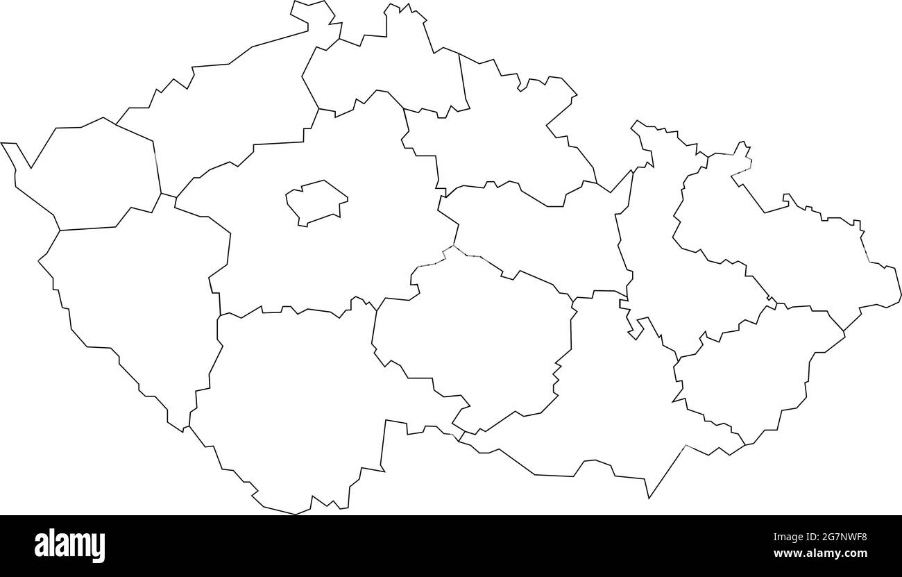 Vektorkarte der Tschechischen Republik, um farblos mit Umriss zu studieren Stock Vektor