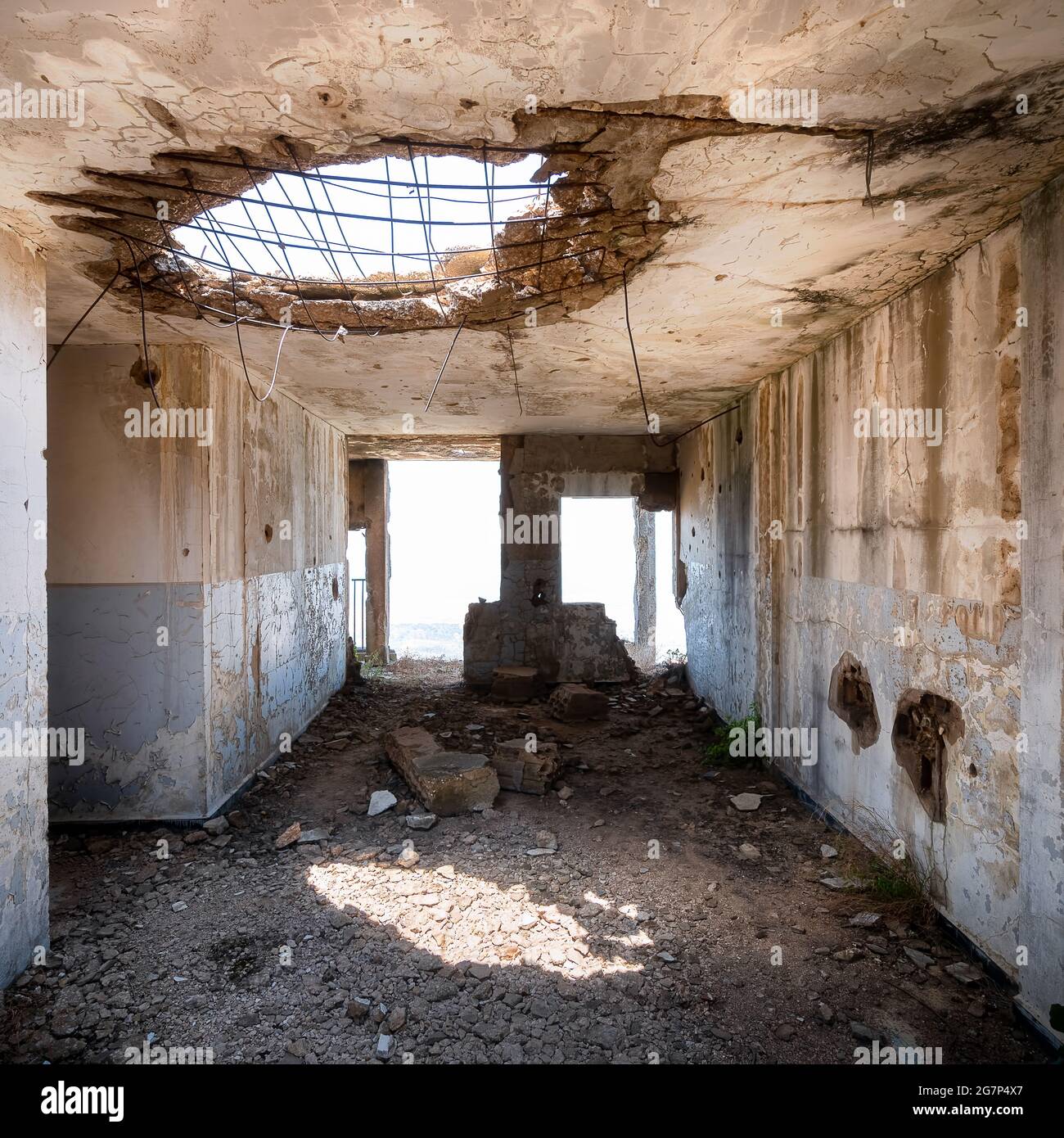 Verlassene Schule im Aley Distrikt Libanon Stockfoto