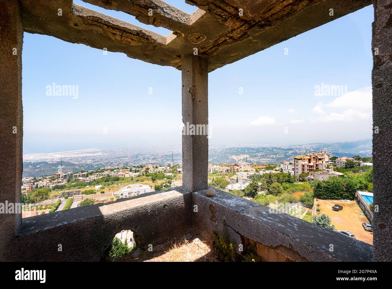 Verlassene Schule im Aley Distrikt Libanon Stockfoto