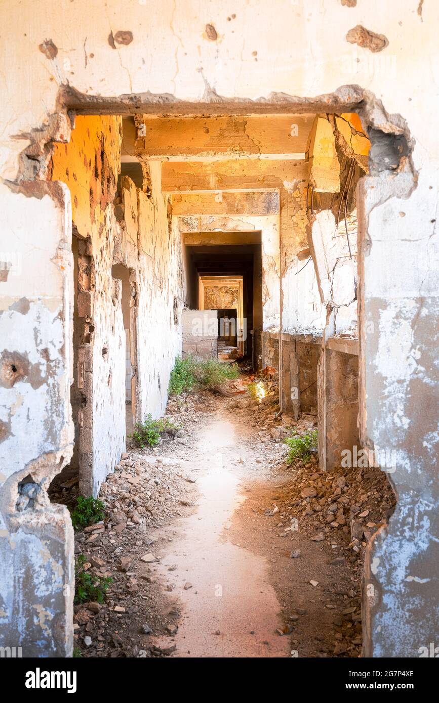 Verlassene Schule im Aley Distrikt Libanon Stockfoto