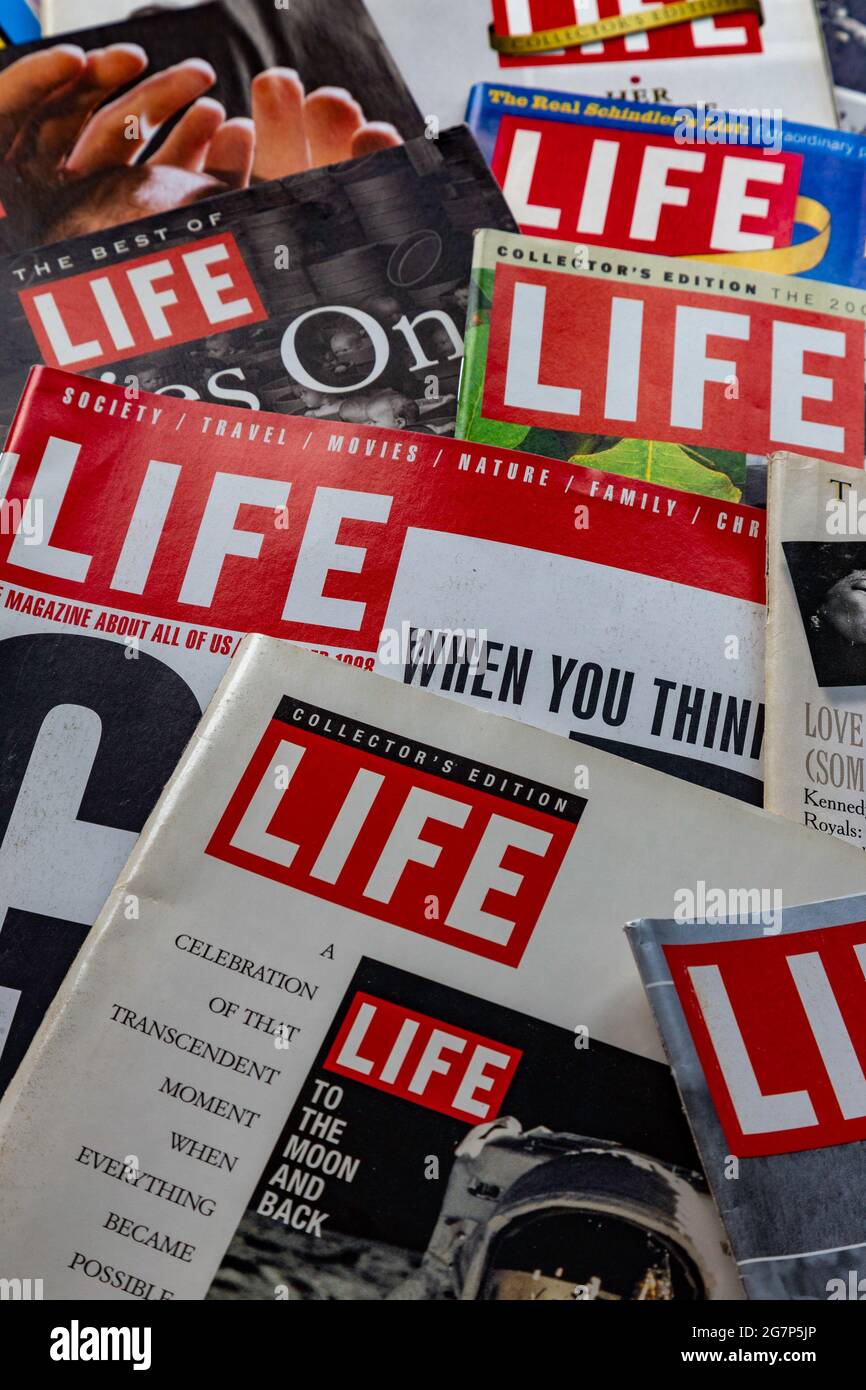 Sammlung von Cover des Life Magazine aus den 1990er Jahren, USA Stockfoto