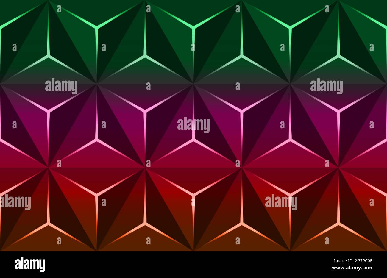 Geometrisches 3D-Muster mit Grundformen. Farbenfroher Hintergrund mit luxuriöser dunkler polygonaler Textur und rosa Dreiecklinien. Abstrakte Premium-Dreiecke Stock Vektor