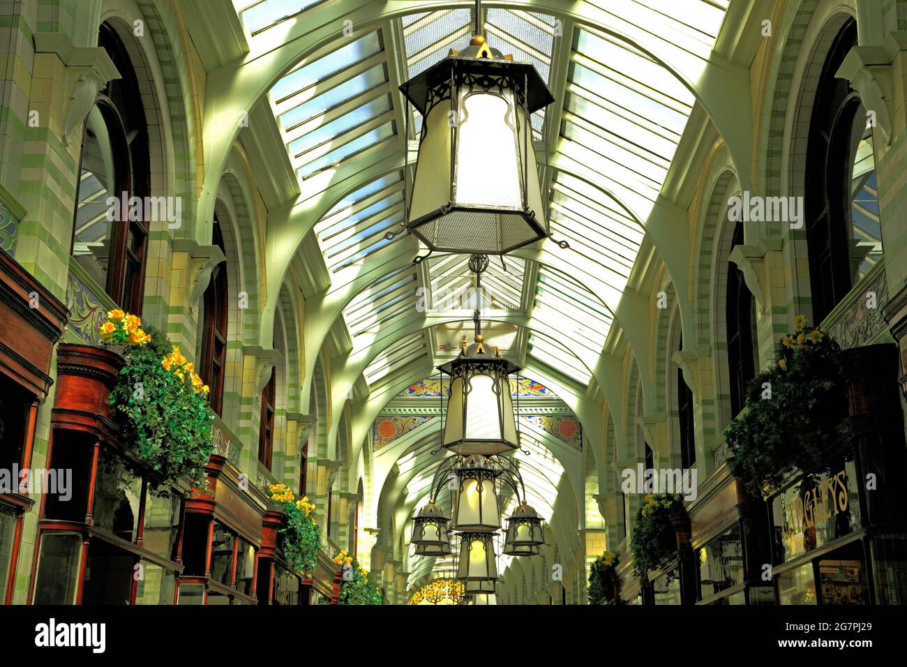Norwich, Royal Arcade, Late Victorian, 1899, Einkaufszentrum, Detail, Norfolk Stockfoto
