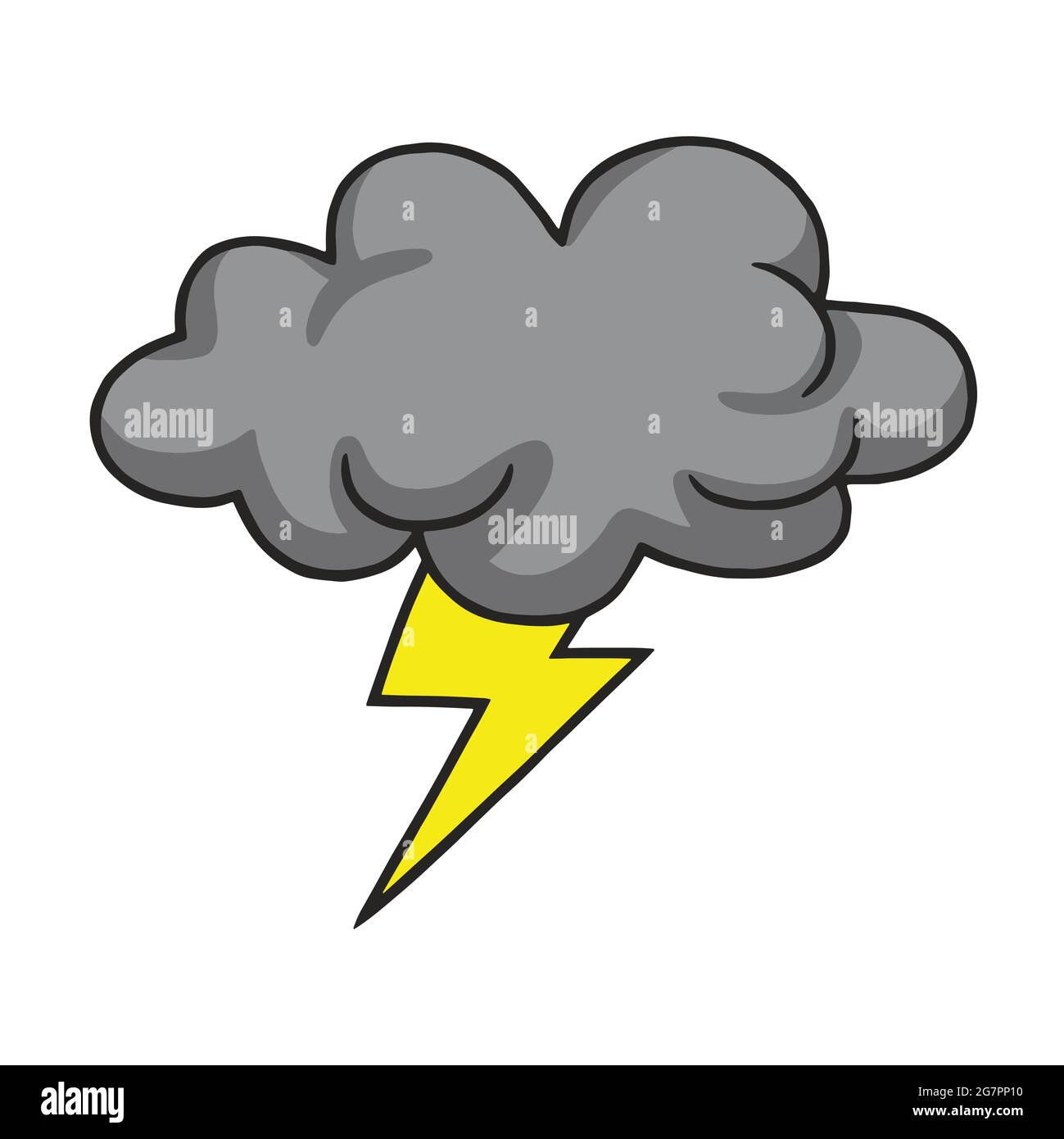 Gewitter Grau Wolke Hand Gezeichnet Vektor Illustration Stock Vektor