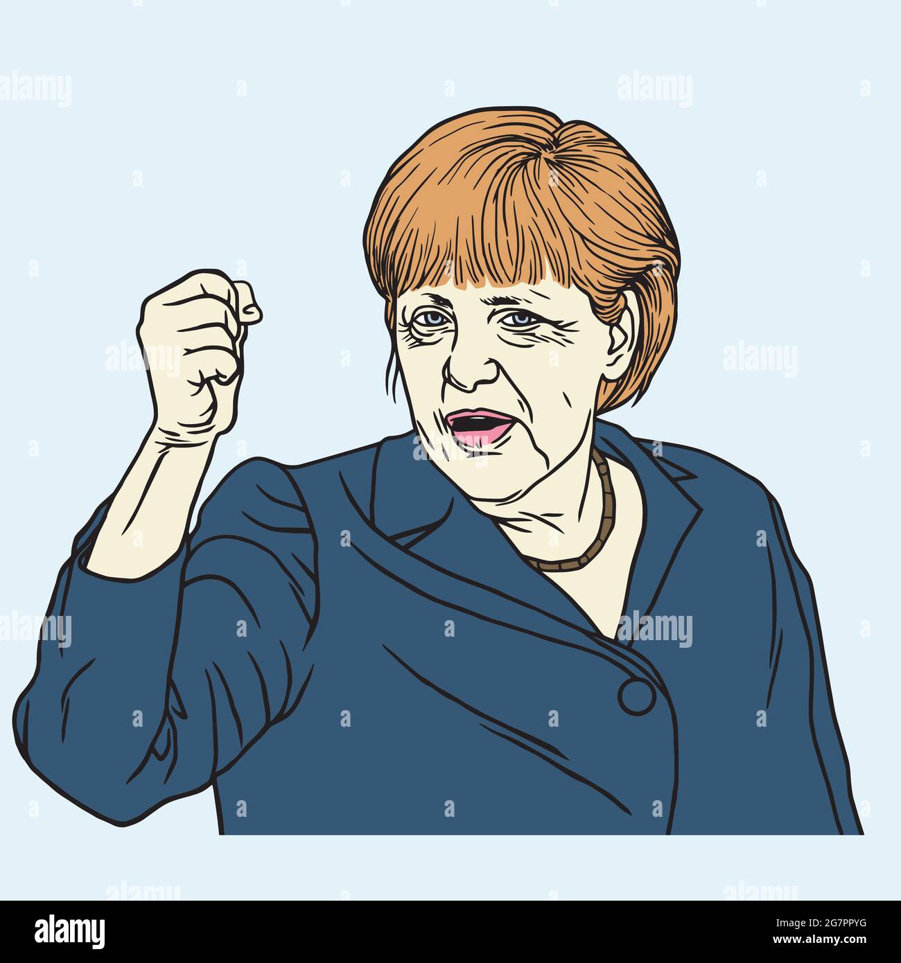 Angela Merkel Cartoon Portrait Vektor Illustration Stock Vektor