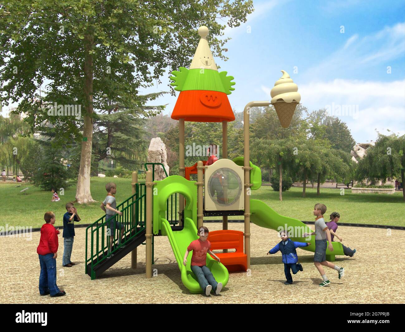 Parque De Juegos Para NiÑos Spielen Park FÜr Kinder Render Stockfotografie Alamy 