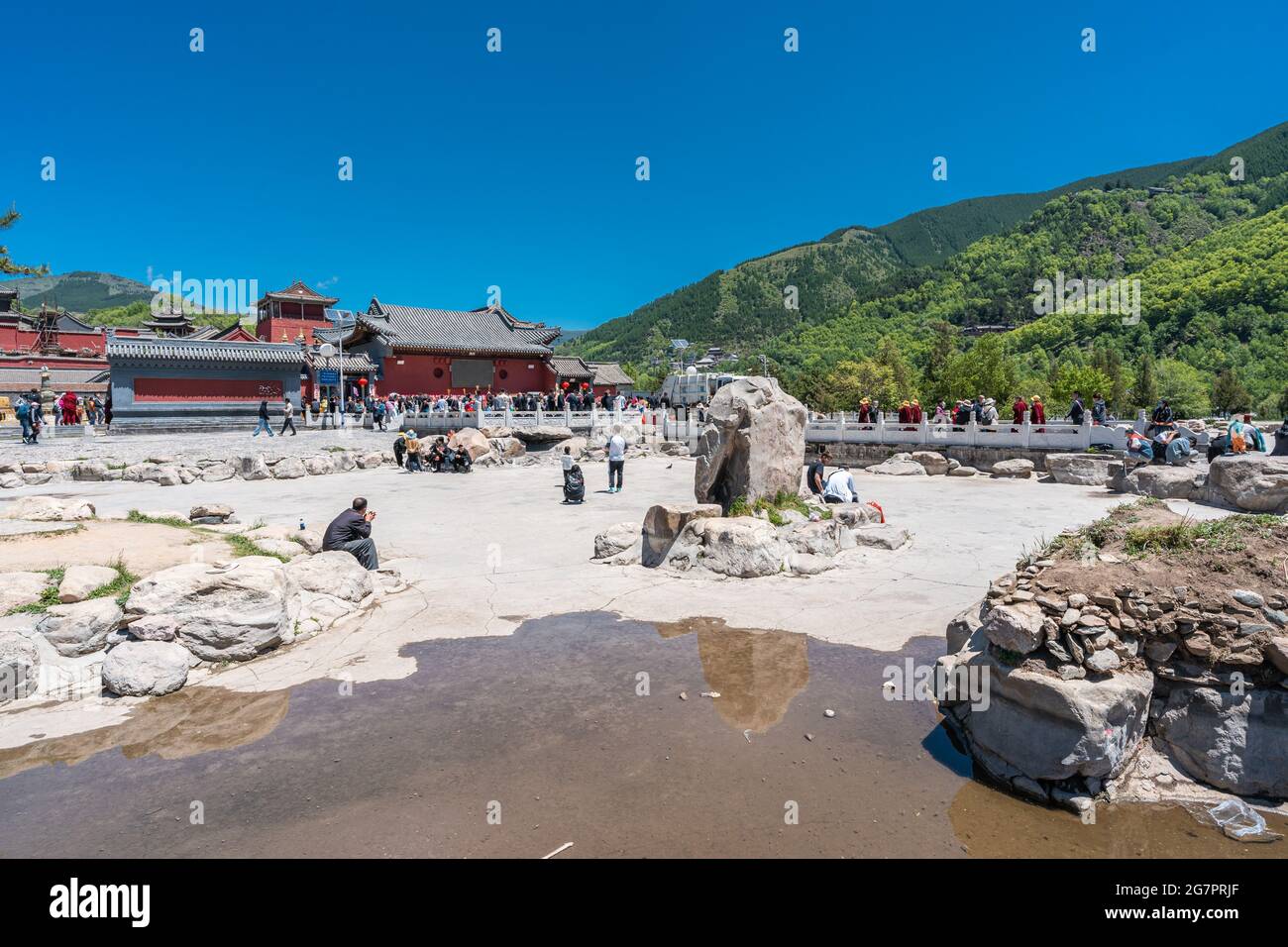 Der berühmte Wuye Tempel auf dem Wutai Berg, Provinz Shanxi, China Stockfoto