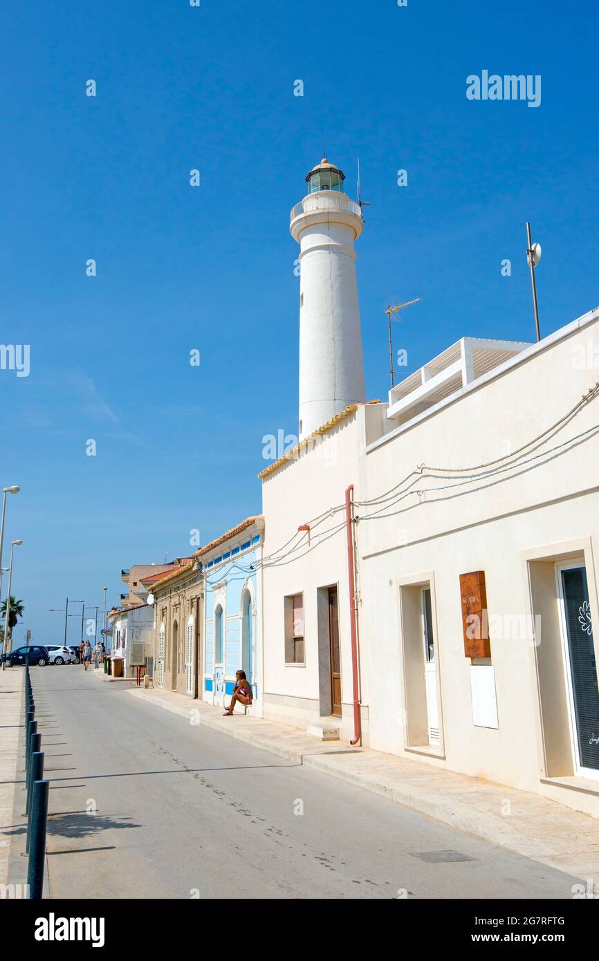 Italien Sizilien Punta Secca - der Leuchtturm Stockfoto