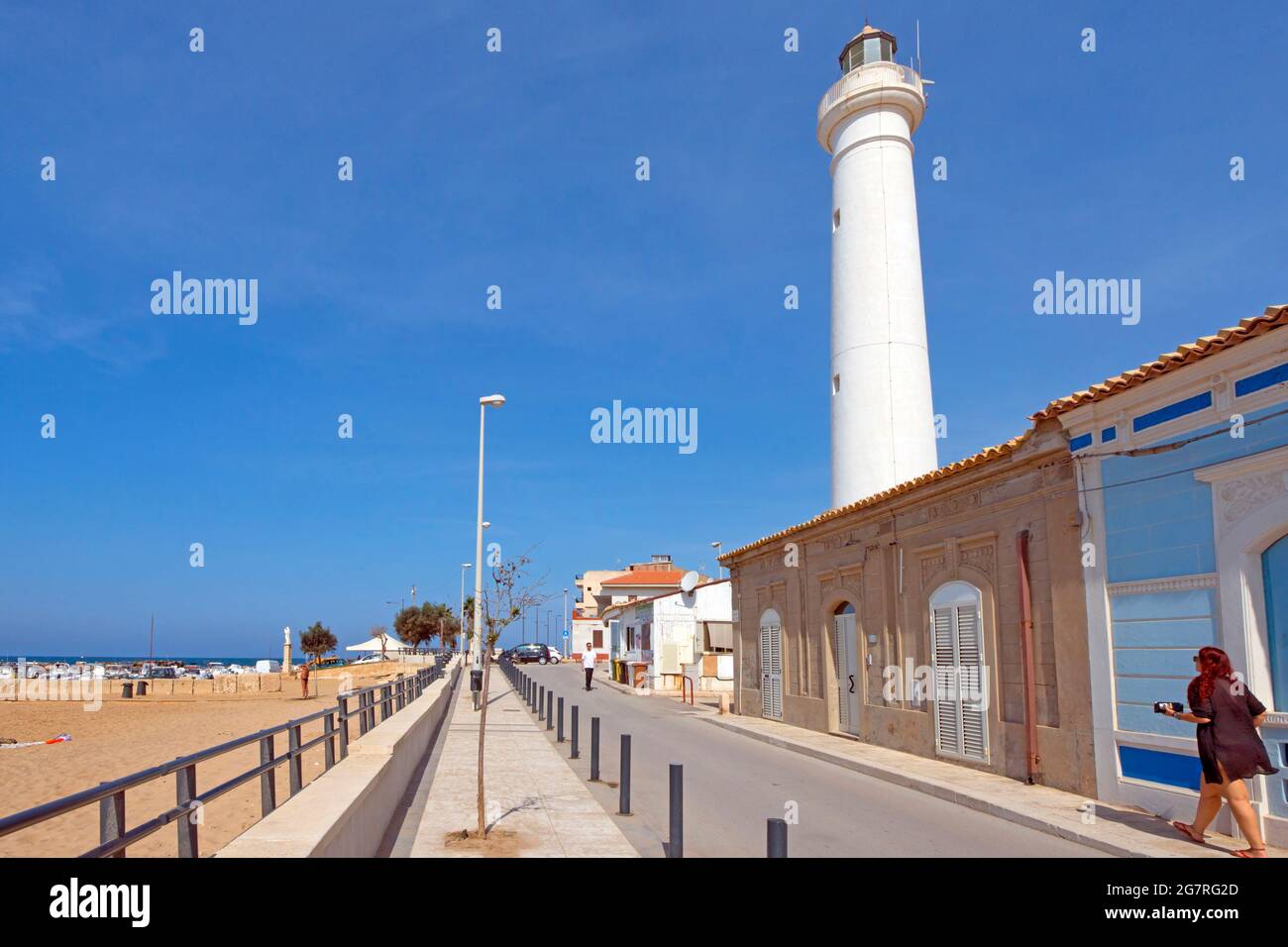 Italien Sizilien Punta Secca - der Leuchtturm Stockfoto