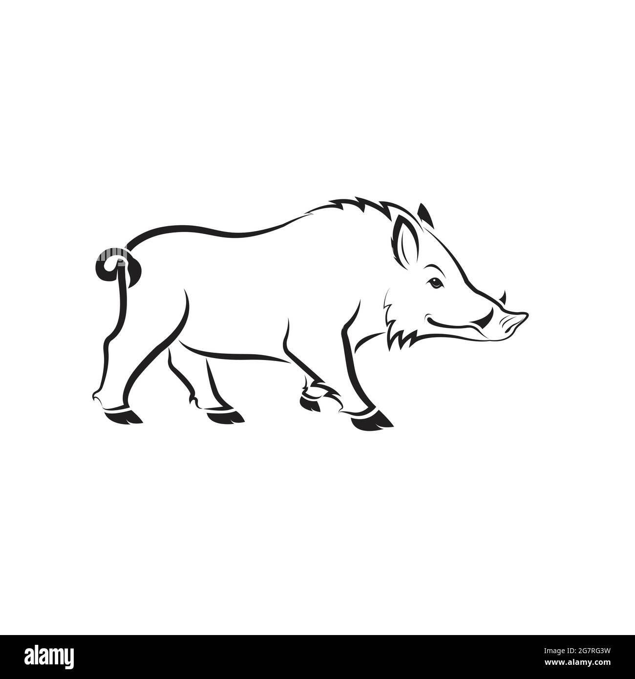 Vektor von Wildschwein-Design auf weißem Hintergrund. Wilde Tiere. Leicht editierbare Vektorgrafik mit Ebenen. Stock Vektor