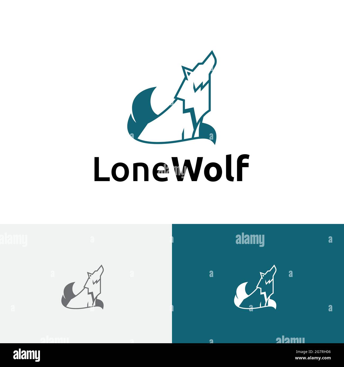 „Lone Wolf Howling Jungle Nature Wildlife“-Logo Stock Vektor