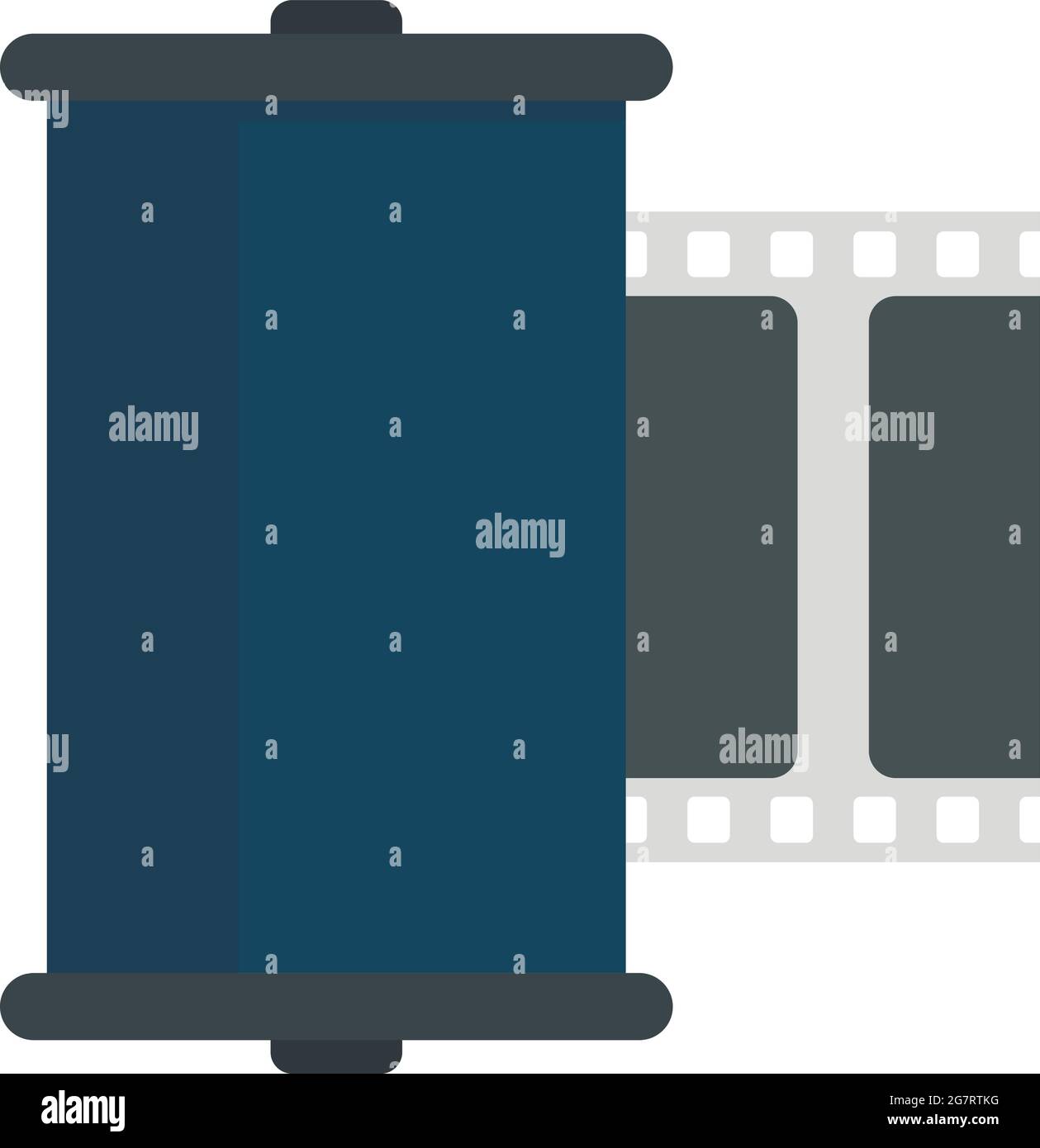 Retro-Kamera-Filmsymbol. Flache Darstellung des Vektorsymbols für Retro-Kamerafilme auf weißem Hintergrund Stock Vektor