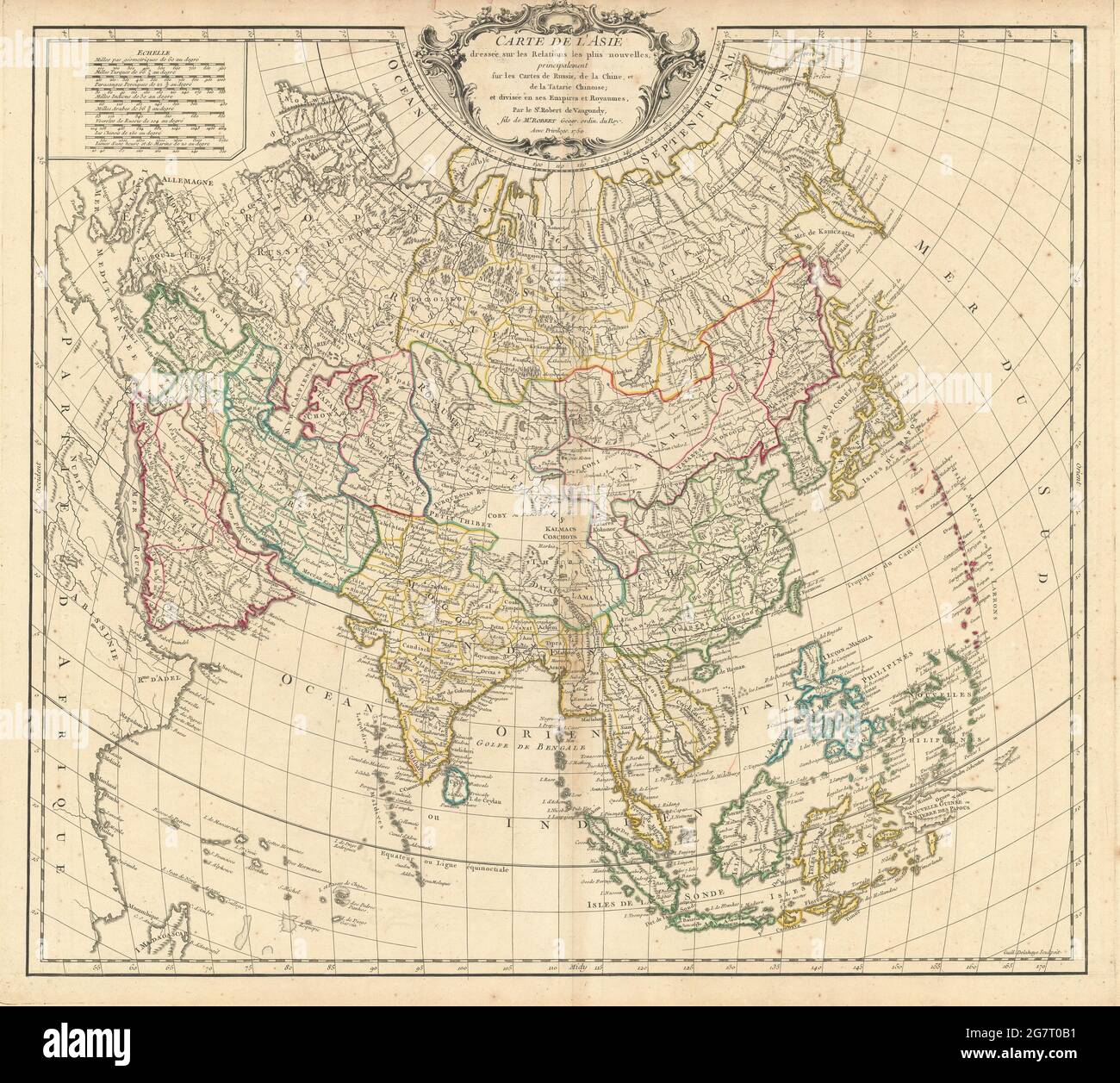 „Carte L’Asie“. Asien. Mogulreich. Oirat Kingdom. Tartär. VAUGONDY 1750