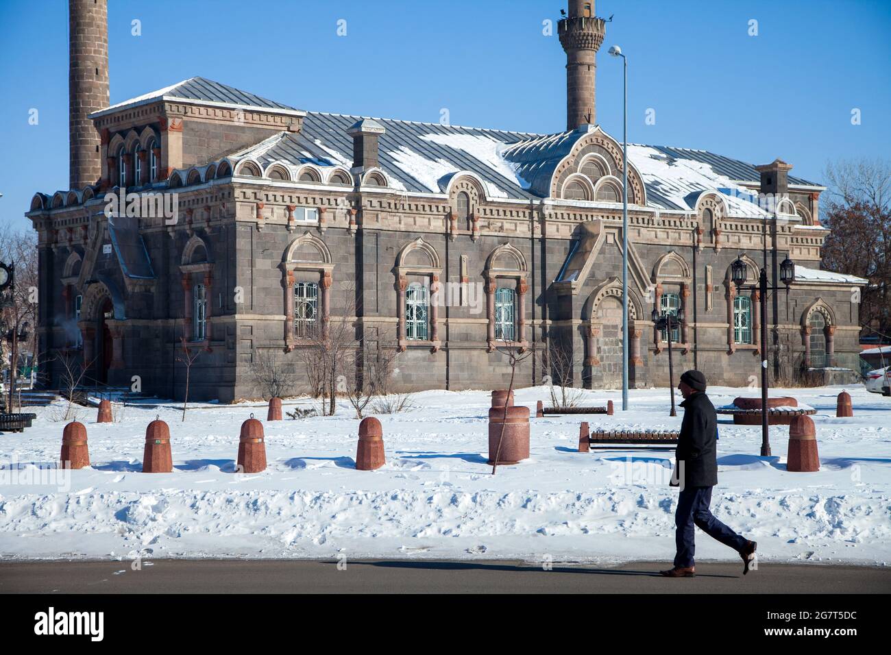 Kars, Türkei - 01-27-2016 : die Fethiye Moschee, die als Kirche erbaut wurde (Aleksandr Nevski Kirche), ist eines der Symbole dieser alten Stadt von Ost-R Stockfoto