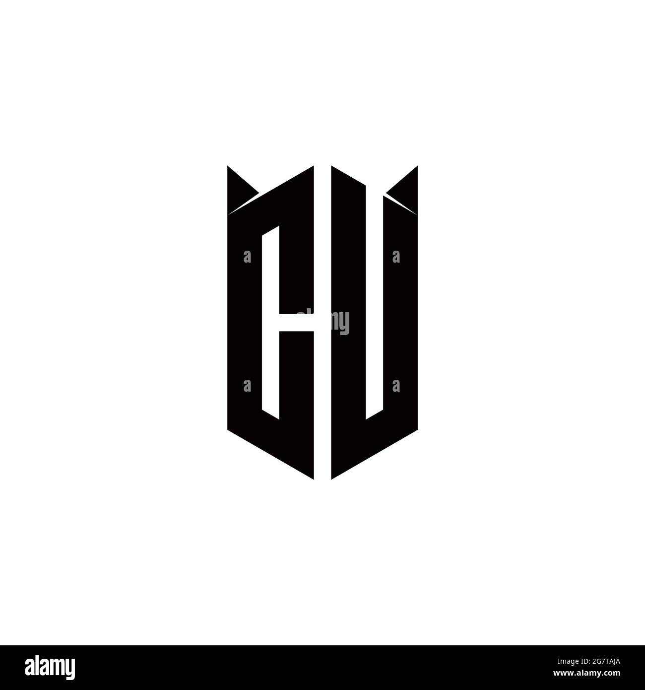 CU Logo Monogramm mit Schild Form Designs Vorlage Vektor-Symbol modern Stock Vektor