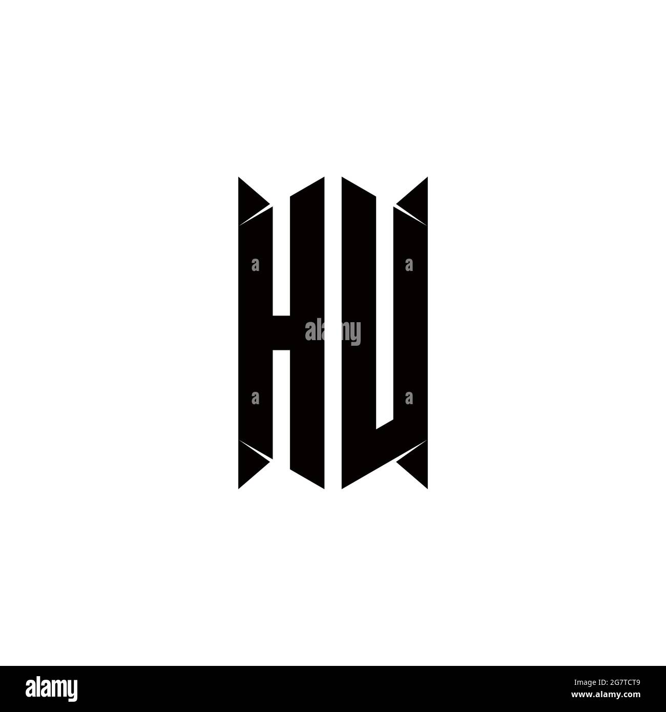 HU Logo Monogramm mit Schild Form Designs Vorlage Vektor-Symbol modern Stock Vektor