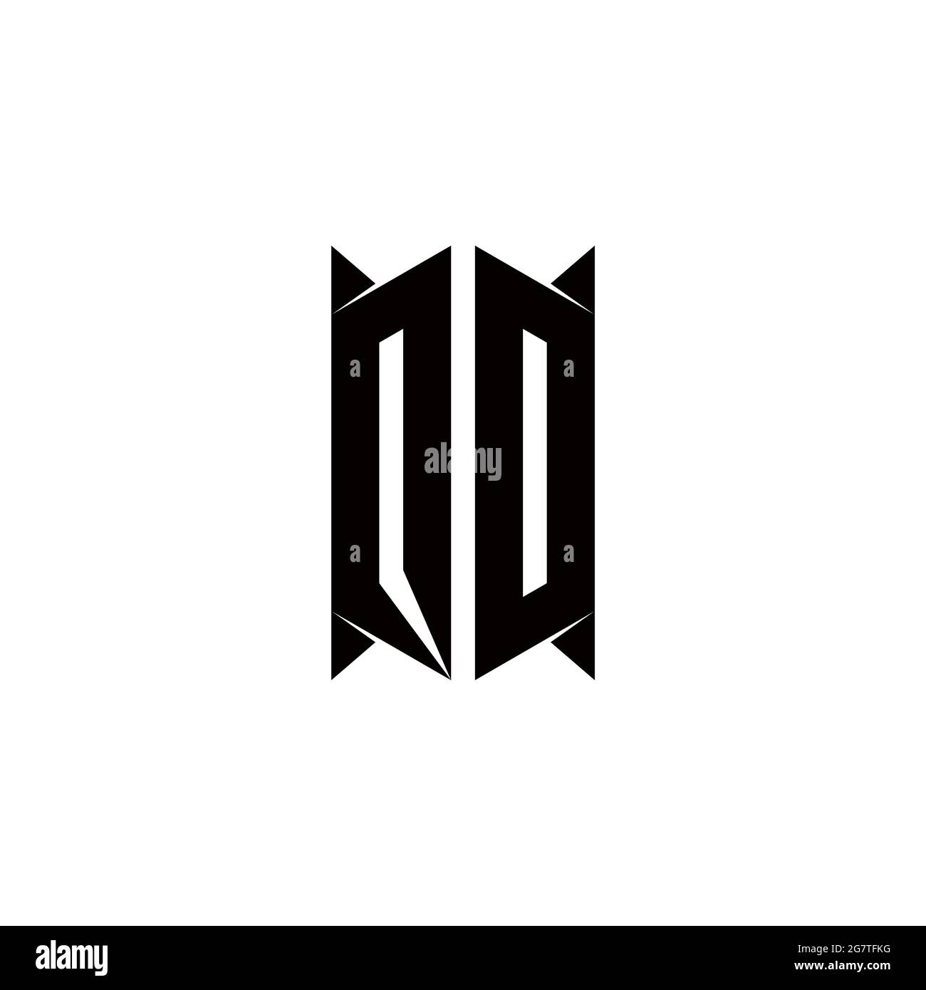 QD Logo Monogramm mit Schild Form Designs Vorlage Vektor-Symbol modern Stock Vektor