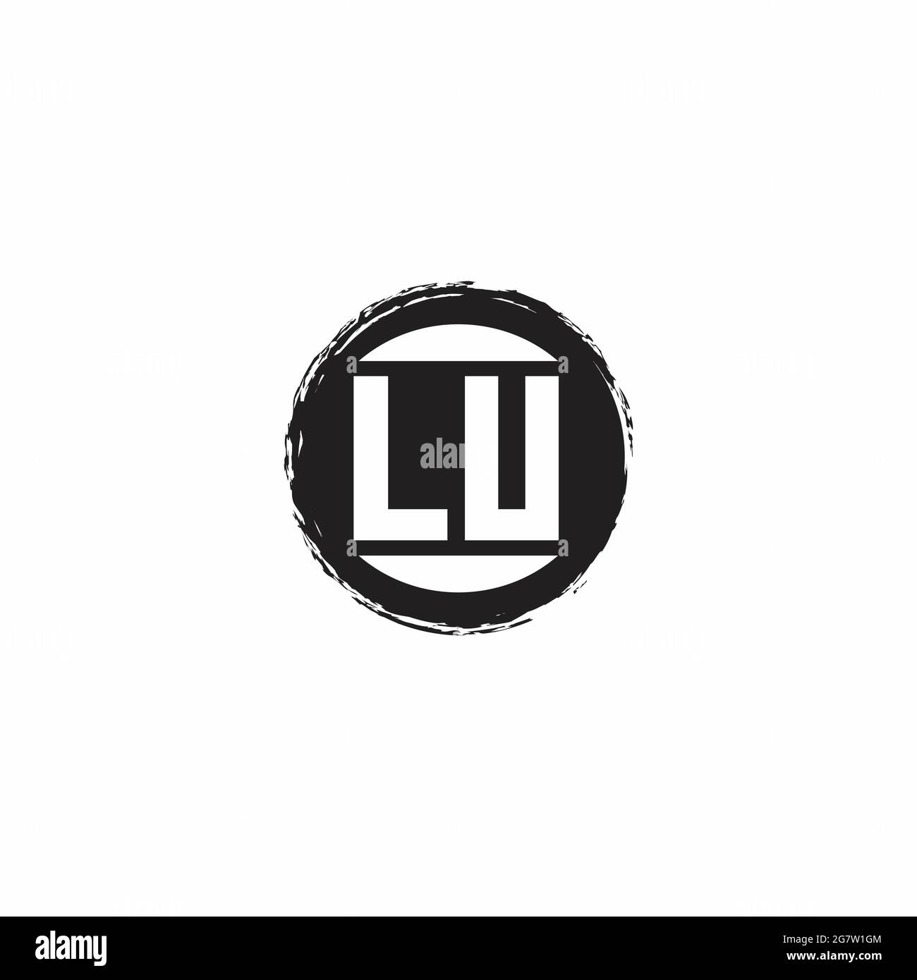 LU Logo Initial Letter Monogram mit abstrakter kreisförmiger Designvorlage isoliert auf weißem Hintergrund Stock Vektor