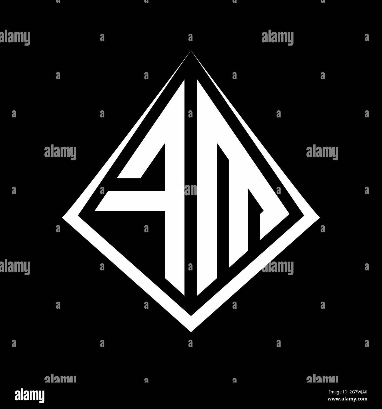 FM-Logo Buchstaben Monogramm mit prisma Form Design Vorlage Vektor-Symbol modern Stock Vektor