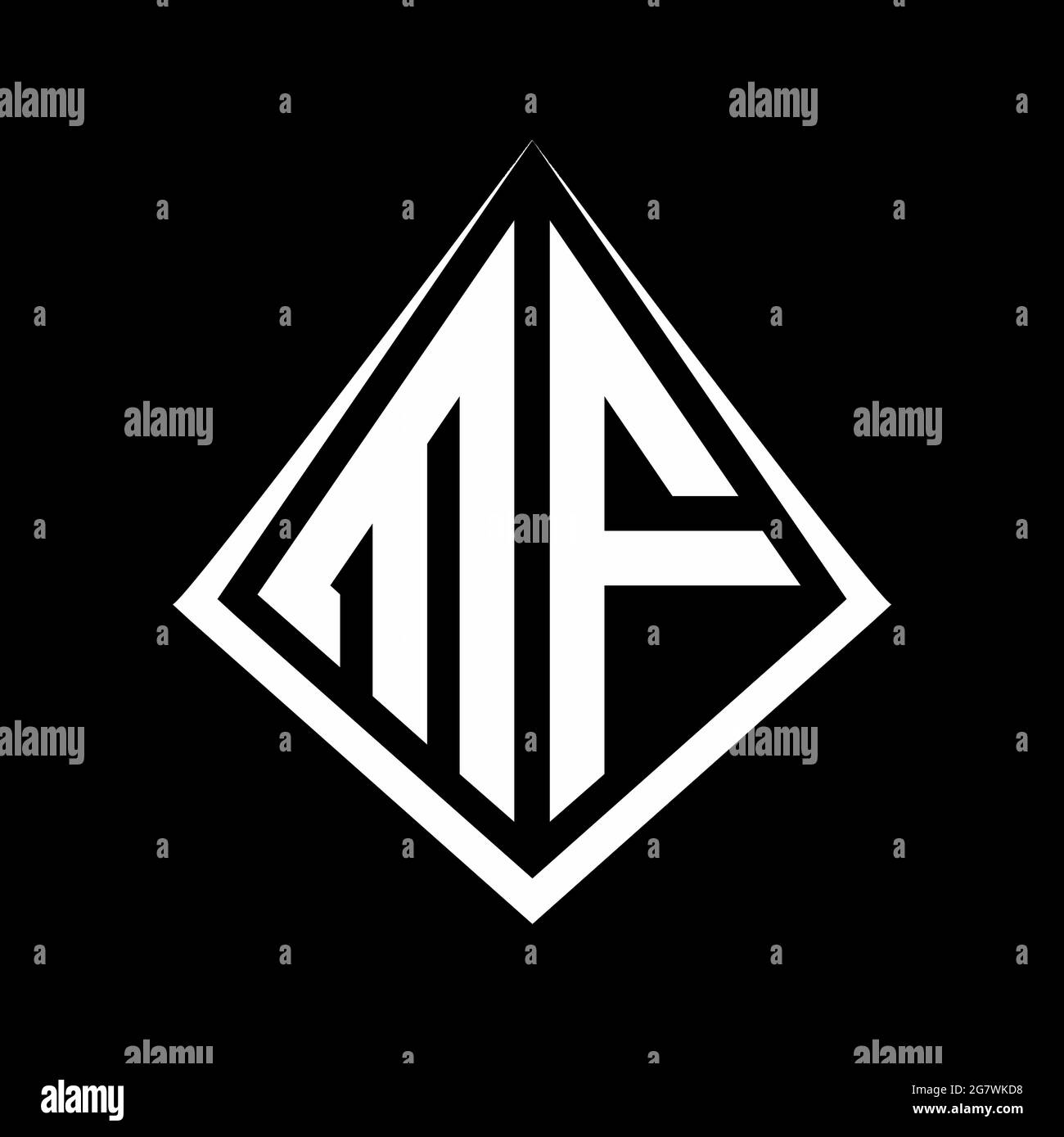 MF Logo Buchstaben Monogramm mit prisma Form Design Vorlage Vektor-Symbol modern Stock Vektor
