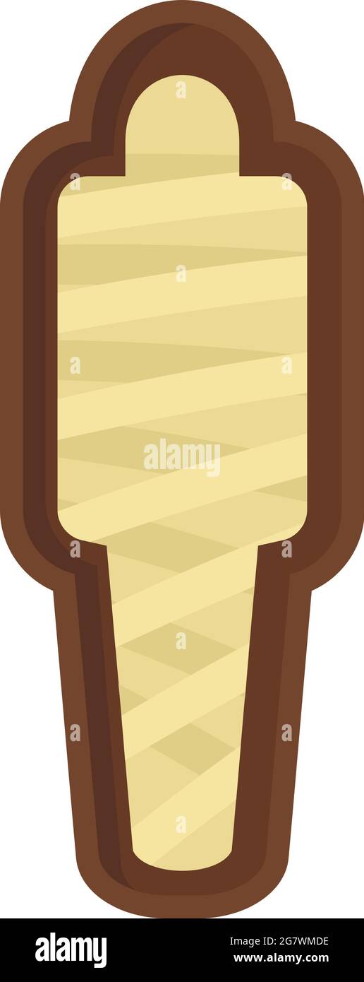 Sarkophag-Symbol. Flache Darstellung des Sarkophagus-Vektor-Symbols isoliert auf weißem Hintergrund Stock Vektor