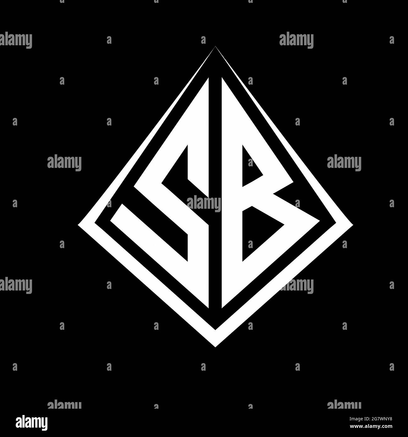 SB-Logo Buchstaben Monogramm mit prisma Form Design Vorlage Vektor-Symbol modern Stock Vektor