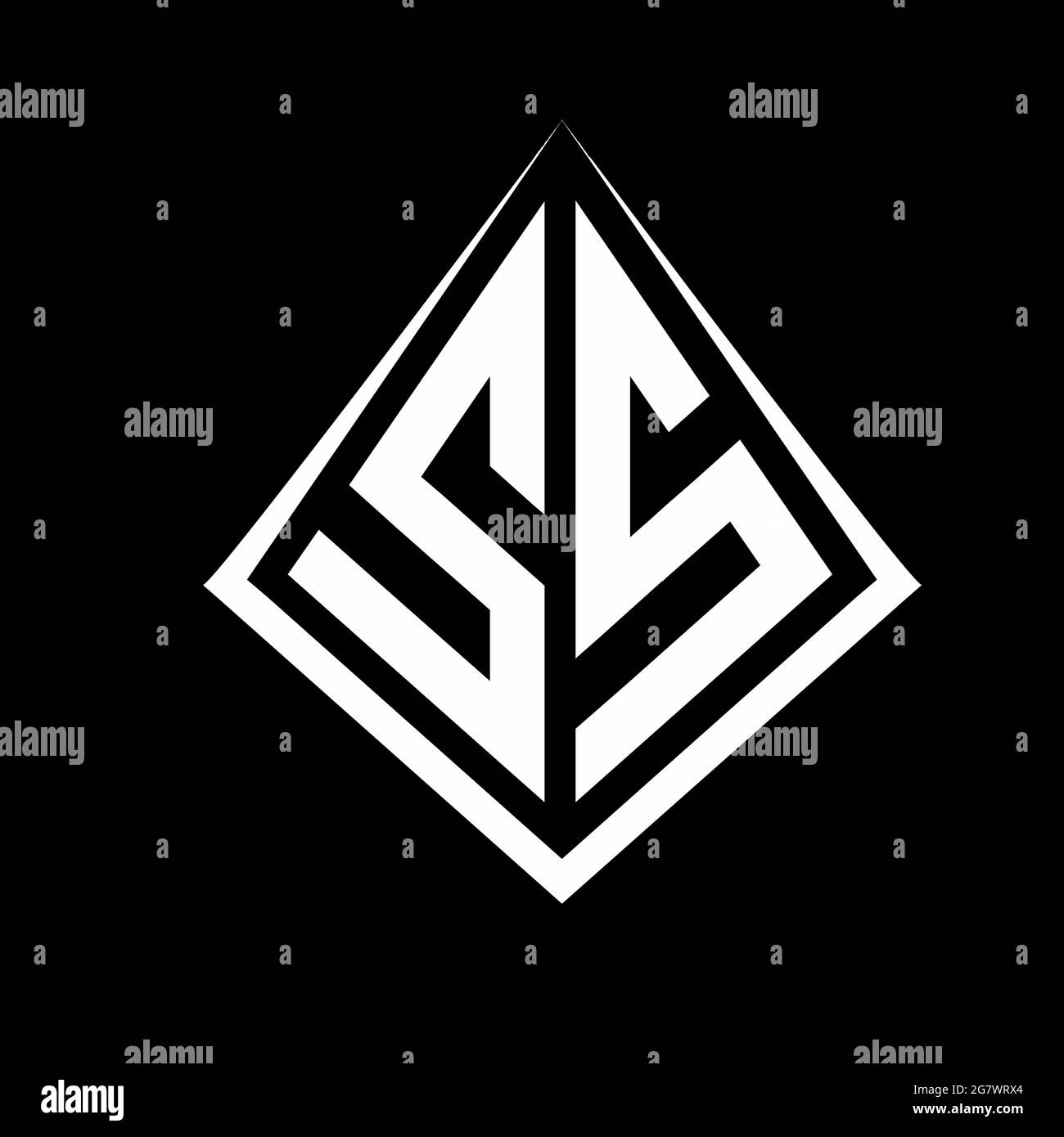 SS-Logo Buchstaben Monogramm mit prisma Form Design Vorlage Vektor-Symbol modern Stock Vektor