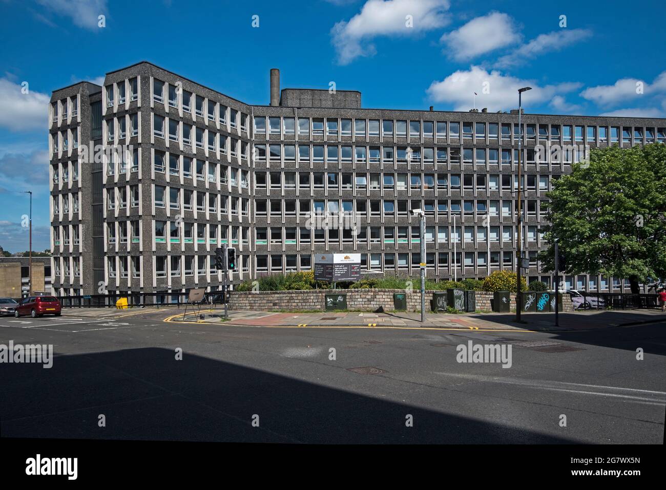 Argyle House, brutalistische Architektur der 1960er Jahre in der Altstadt von Edinburgh. Stockfoto