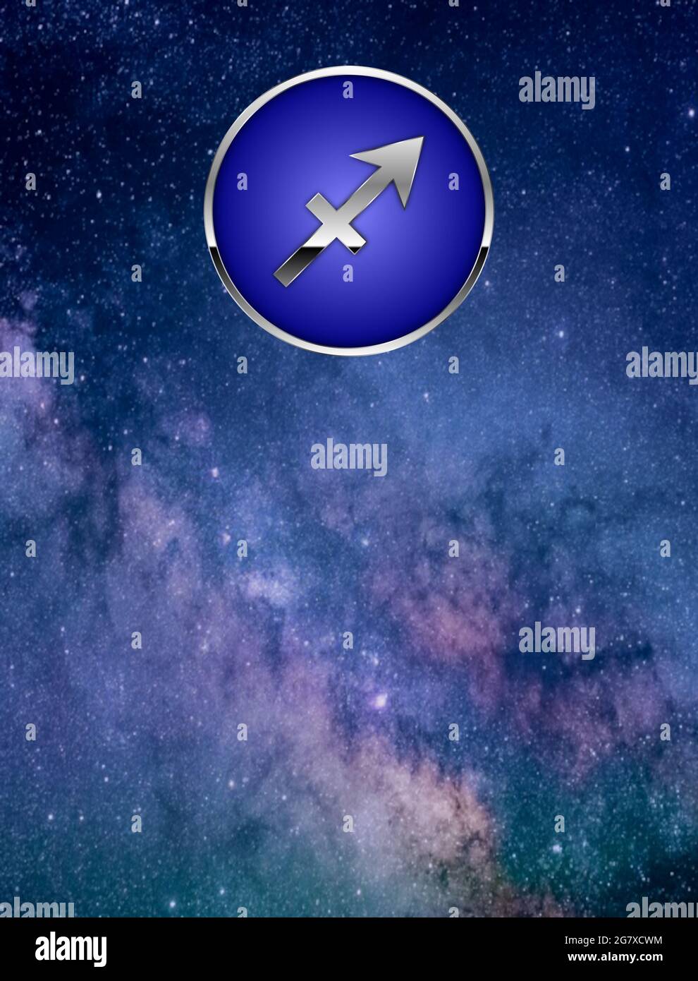 Konzeptioneller Hintergrund mit zodiakalen Zeichen Stockfoto