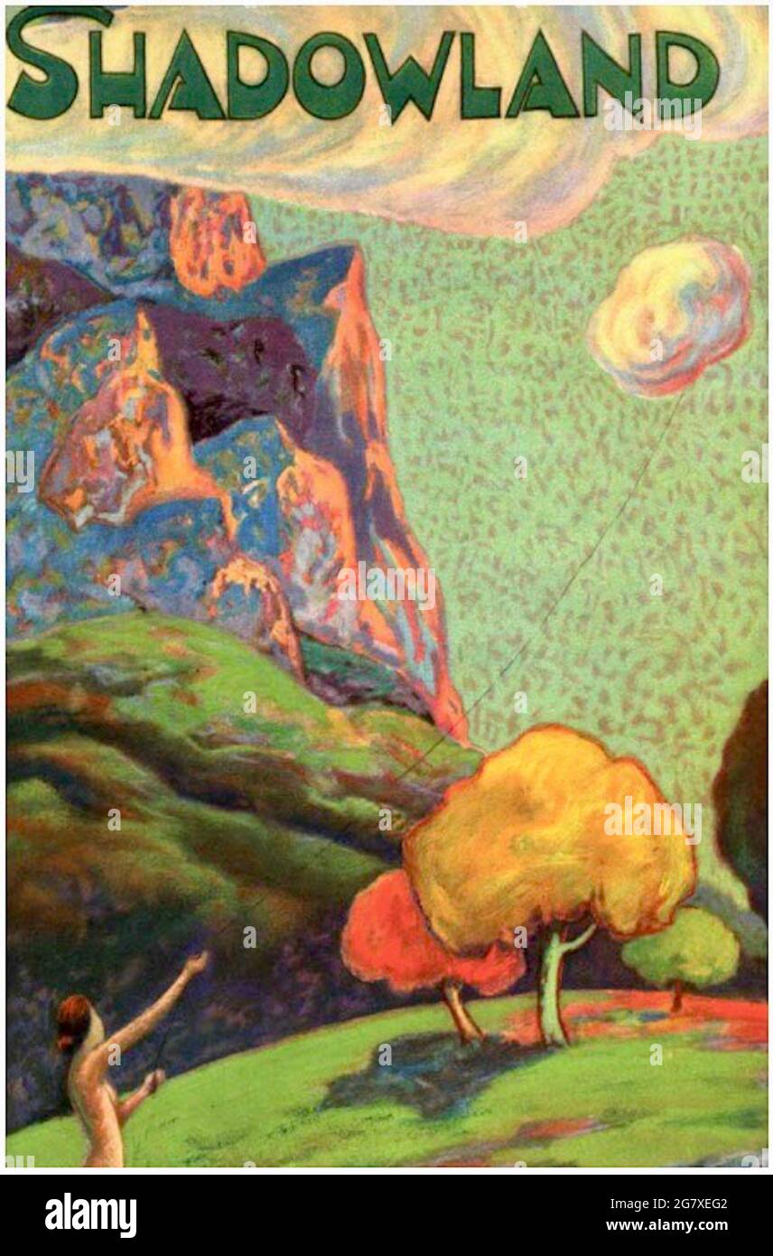 Shadowland Magazin Cover aus den 1920er Jahren mit Cover-Artwork von EINEM M Hopfmuller. Stockfoto