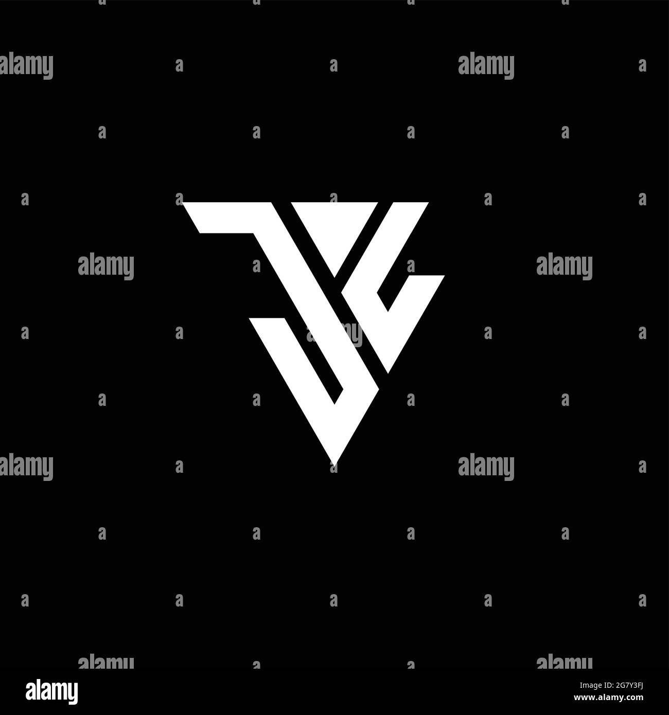 JL-Logo-Monogramm mit dreieckiger Designvorlage auf schwarzem Hintergrund isoliert Stock Vektor