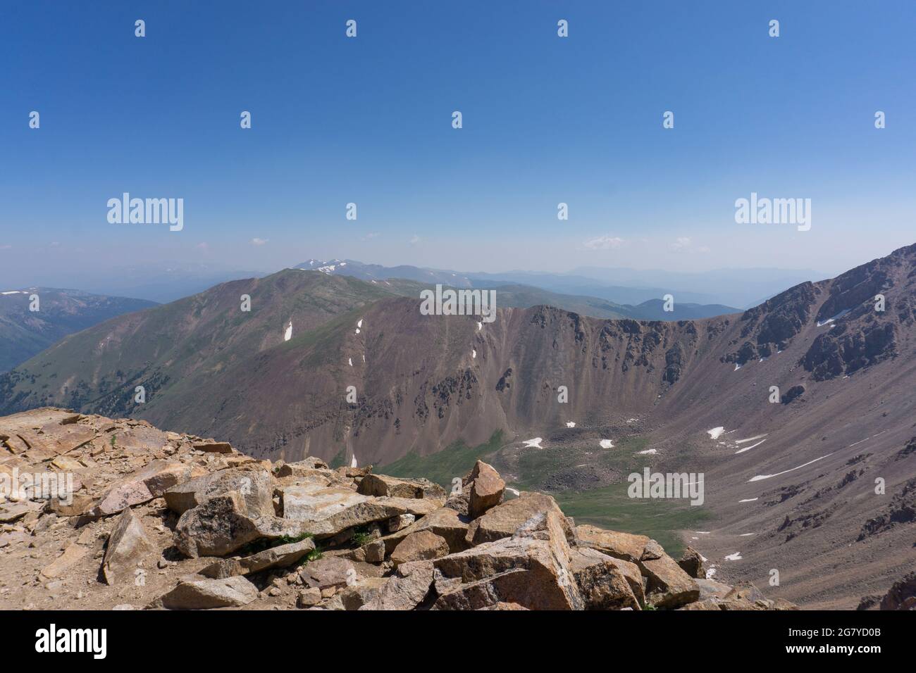 Blick vom Gipfel des Mount Parnassus in den Colorado Rockies Stockfoto