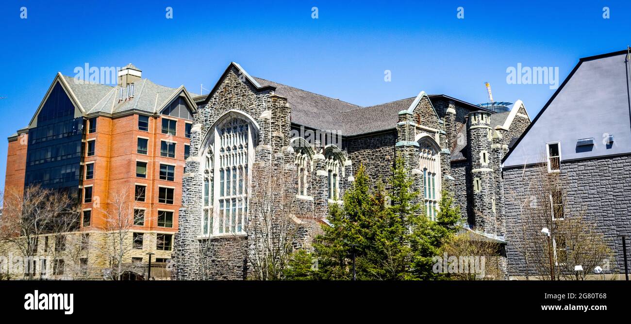 Cathedral Church of All Saints, ein neugotisches Gebäude auf dem Campus der Dalhousie University Stockfoto